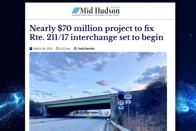 Nearly $70 million project to fix Rte. 211/17 interchange set to begin [Mid Hudson News]