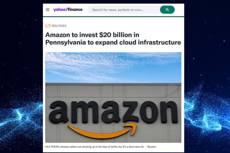 Amazon to invest $20 billion in Pennsylvania to expand cloud infrastructure [Reuters]