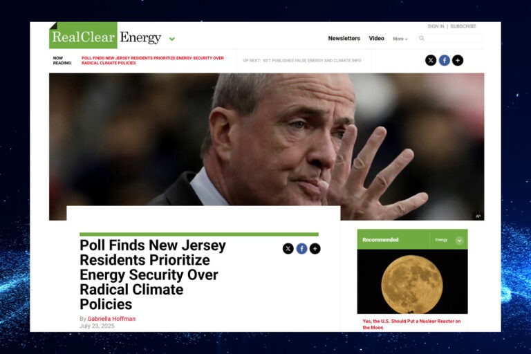 Poll Finds New Jersey Residents Prioritize Energy Security Over Radical Climate Policies [Real Clear Energy]
